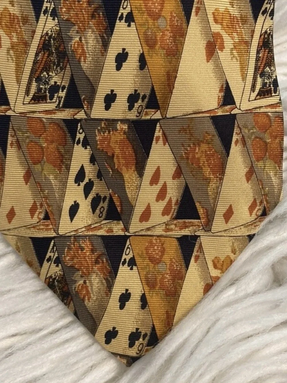 $300 Yves Saint Laurent Cards Deck 100% Italian Silk Tie